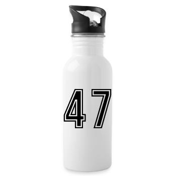 47 Symbole numérique - Gourde avec paille intégrée - blanc - Droite