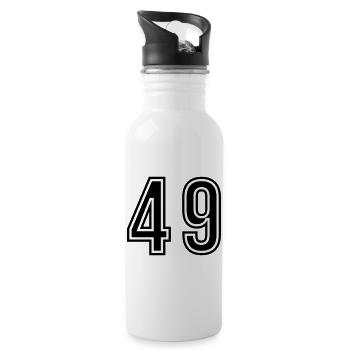 Symbole du chiffre 49 - Gourde avec paille intégrée - blanc - Droite