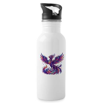 Phönix in Farbe - Trinkflasche mit integriertem Trinkhalm - Weiß - Rechts