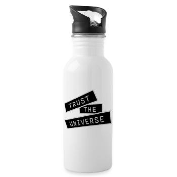 Trust The Universe Spirituell Universum Zitat Logo - Trinkflasche mit integriertem Trinkhalm - Weiß - Rechts