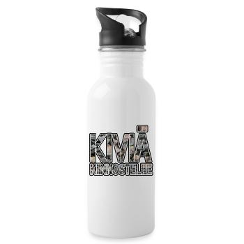 Die Steine sind interessiert an - Trinkflasche mit integriertem Trinkhalm - Weiß - Rechts