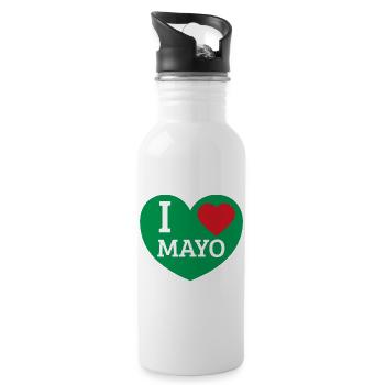 Ich liebe Mayo - Trinkflasche mit integriertem Trinkhalm - Weiß - Rechts