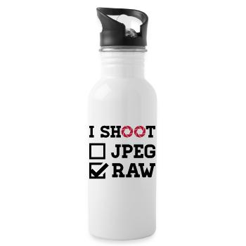 I Shoot – Fotografie Kamera Fotograf - Trinkflasche mit integriertem Trinkhalm - Weiß - Rechts