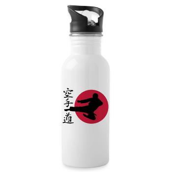 Karate Yokotobigeri - Trinkflasche mit integriertem Trinkhalm - Weiß - Rechts