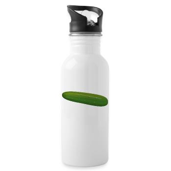 Gurke Zuccini Zucchini Zuchini Spreewald Geschenk - Trinkflasche mit integriertem Trinkhalm - Weiß - Rechts