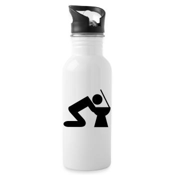 hand over - Water bottle with straw - white - Right