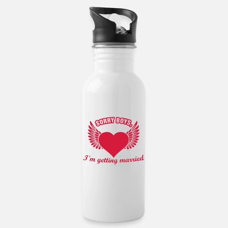 hen night - Water bottle with straw - white