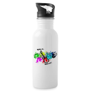 Music, music always and everywhere, make music - Water bottle with straw - white - Right