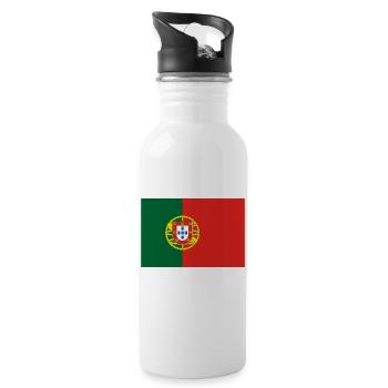 Portuguese flag - Water bottle with straw - white - Right