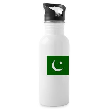 Pakistan Flag - Water bottle with straw - white - Right