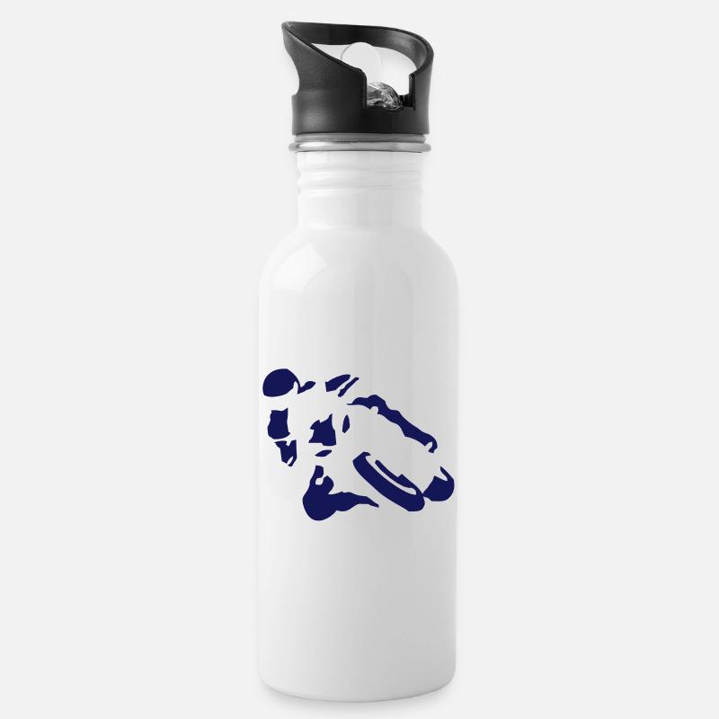 gsx1250einf - Trinkflasche mit integriertem Trinkhalm - Weiß