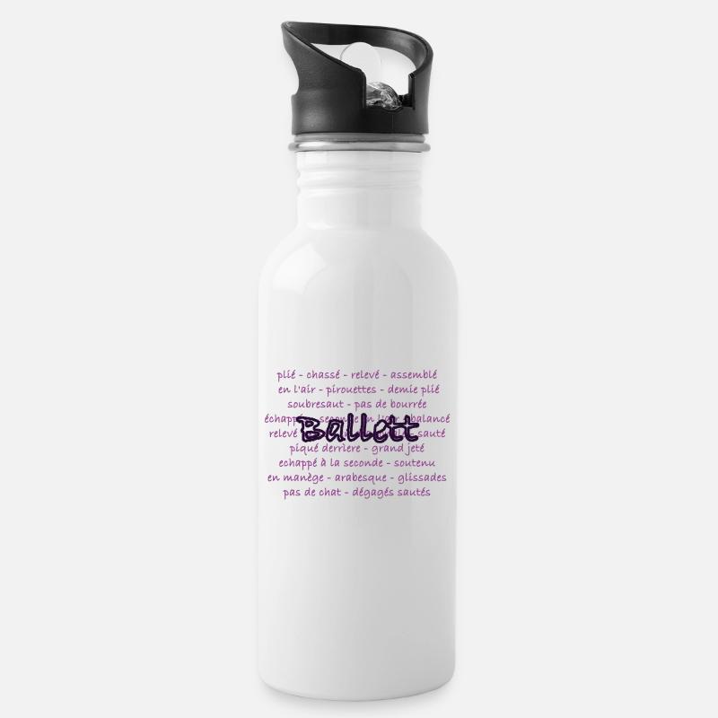Ballett - Trinkflasche mit integriertem Trinkhalm - Weiß