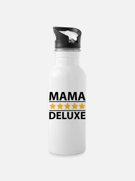 Mama Deluxe - Trinkflasche mit integriertem Trinkhalm - Weiß