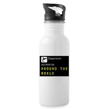 World tour - Water bottle with straw - white - Right