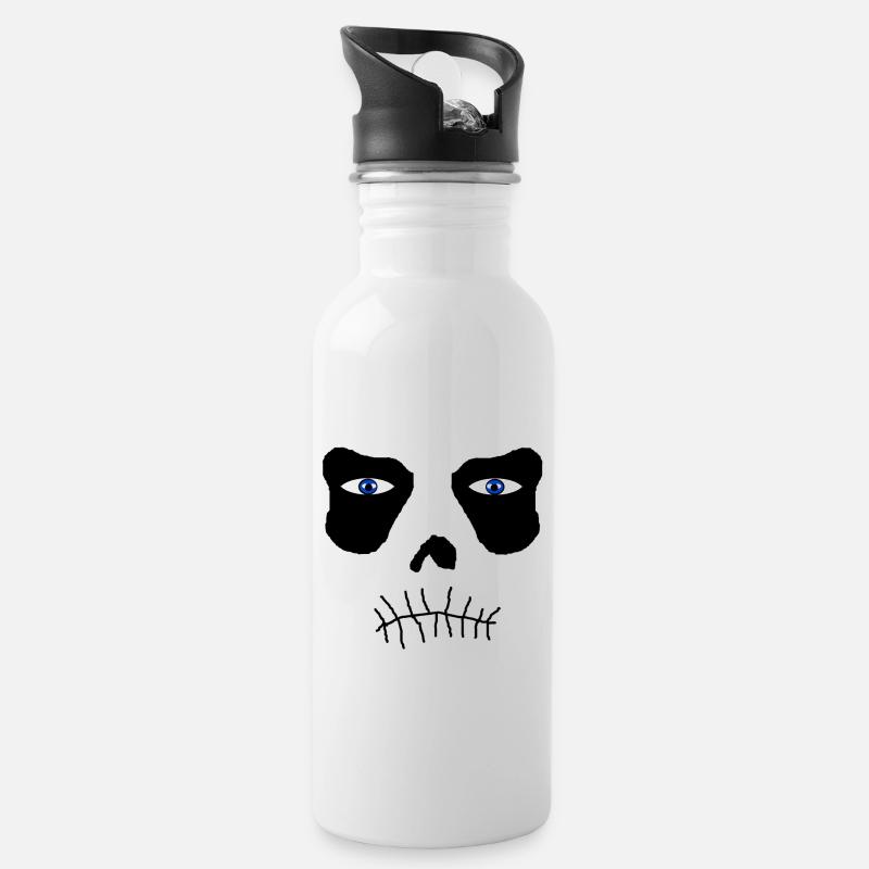 halloween - Water bottle with straw - white