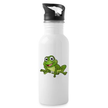 Frosch - Trinkflasche mit integriertem Trinkhalm - Weiß - Rechts