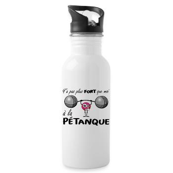 y'a pas plus fort que moi - Gourde avec paille intégrée - blanc - Droite