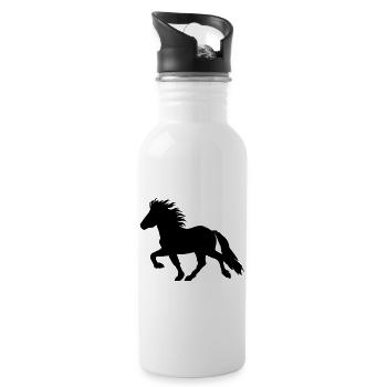 Sweet Icelandic Horse, Tölter No. 6, Icelandic - Water bottle with straw - white - Right