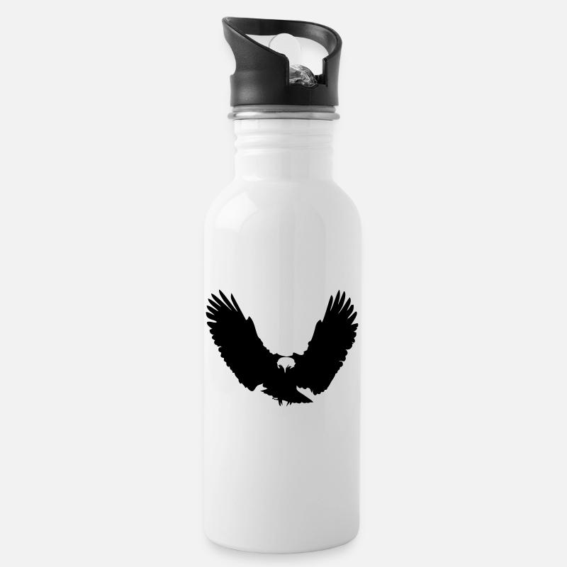 eagle - Water bottle with straw - white