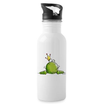 Frosch mit Krone - Trinkflasche mit integriertem Trinkhalm - Weiß - Rechts