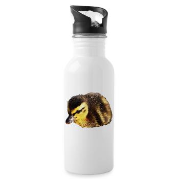 Ducks chicks, birds, baby animals - Water bottle with straw - white - Right