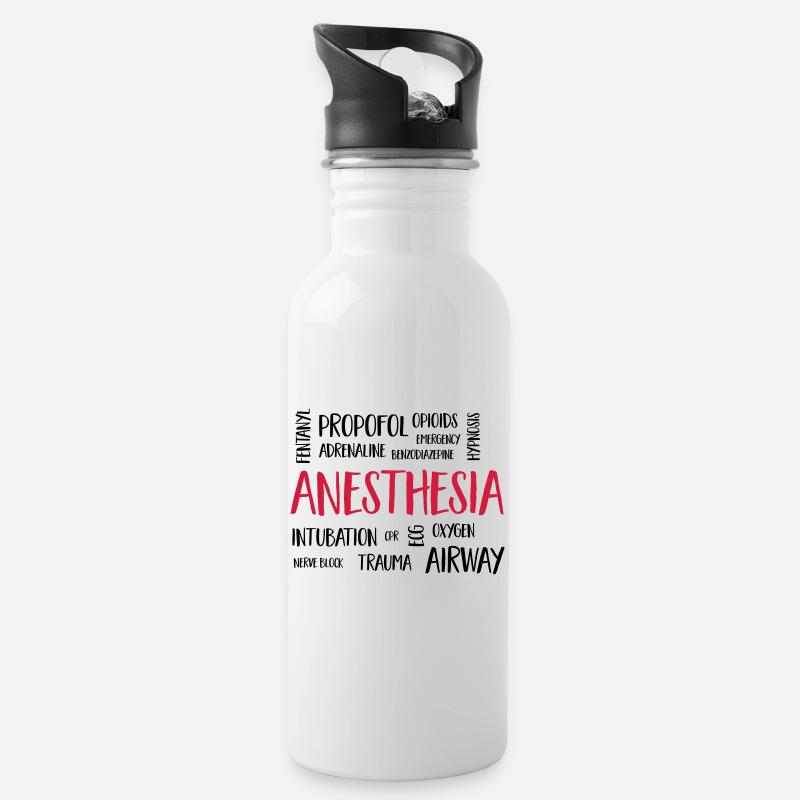 anesthesiacluster - Gourde avec paille intégrée - blanc