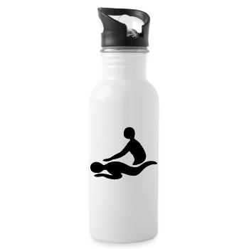 massage - Water bottle with straw - white - Right