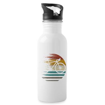 Gravel bike Gravel road bike bike gift retro - Water bottle with straw - white - Right