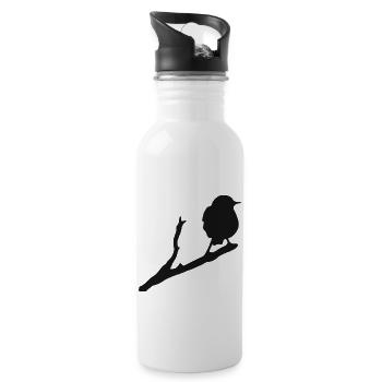 Bird Thrush Raven Falcon Blackbird Sparrow Buzzard - Water bottle with straw - white - Right