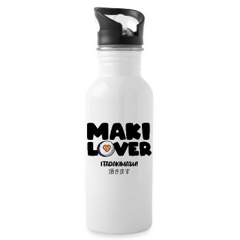 Maki Lover - Gift Japan Asian Cuisine Sushi - Water bottle with straw - white - Right