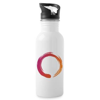 Zen Cirlce - Zen, Enso, Meditation, Buddhismus - Trinkflasche mit integriertem Trinkhalm - Weiß - Rechts