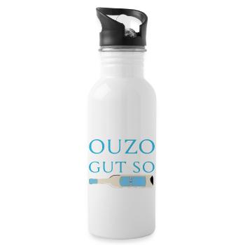 Jeden tag ein OUZO und das ist gut so Geschenk - Trinkflasche mit integriertem Trinkhalm - Weiß - Rechts