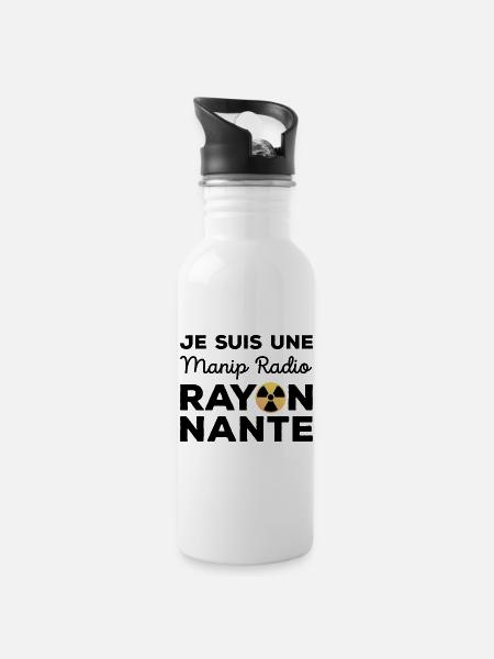 Je suis une manip radio rayonnante Radiologie - Gourde avec paille intégrée - blanc