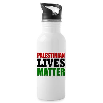 palestinian lives matter - Trinkflasche mit integriertem Trinkhalm - Weiß - Rechts
