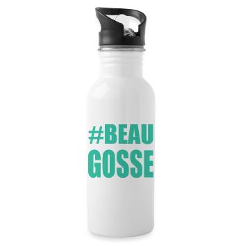 Handsome. dad. humor. man. guy. feast - Water bottle with straw - white - Right