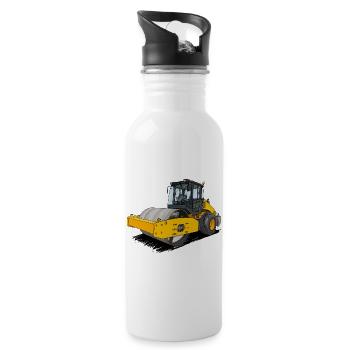 Roller in road construction - Water bottle with straw - white - Right