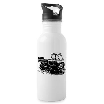 Multivoiture M22 - Gourde avec paille intégrée - blanc - Droite