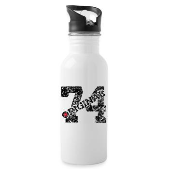 52. GEBURTSTAG 52 JAHRE ORIGINAL 1974 - Trinkflasche mit integriertem Trinkhalm - Weiß - Rechts