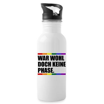 War Wohl Doch Keine Phase - Trinkflasche mit integriertem Trinkhalm - Weiß - Rechts