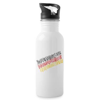 Deutschland - Trinkflasche mit integriertem Trinkhalm - Weiß - Rechts