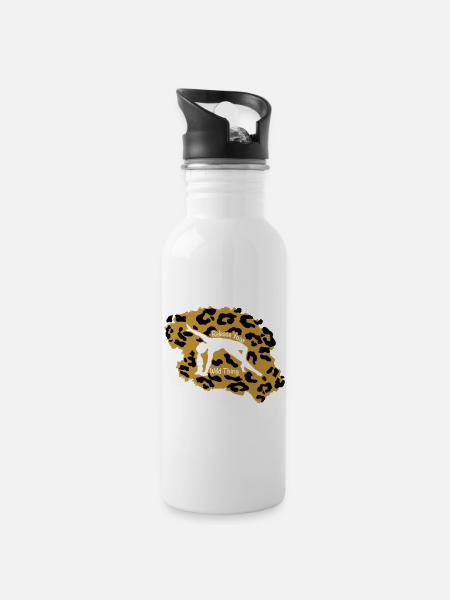 Wild Thing - Trinkflasche mit integriertem Trinkhalm - Weiß