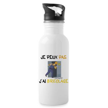 je peux pas j'ai bricolage - Bricolage !! - Gourde avec paille intégrée - blanc - Droite