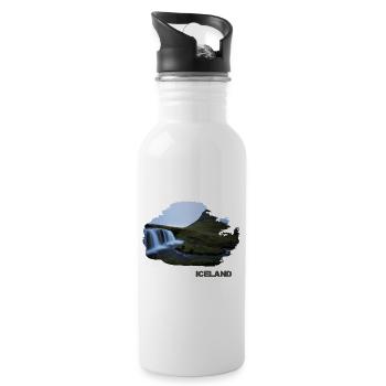 Kirkjufell Island - Water bottle with straw - white - Right