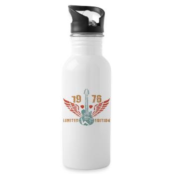 Guitar Guitarist Guitar Player 1976 Birthday - Water bottle with straw - white - Right