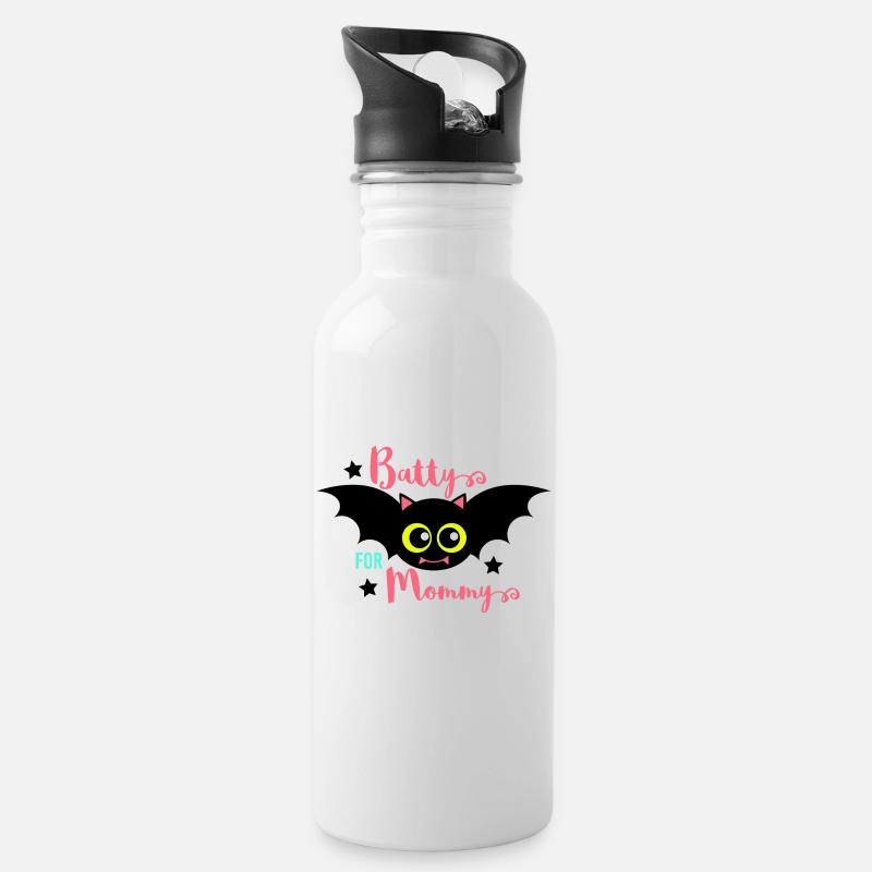 Battyss for Mommys - Trinkflasche mit integriertem Trinkhalm - Weiß