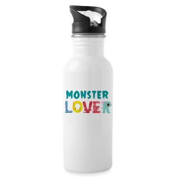 Monsterliebhaber - Trinkflasche mit integriertem Trinkhalm - Weiß - Rechts