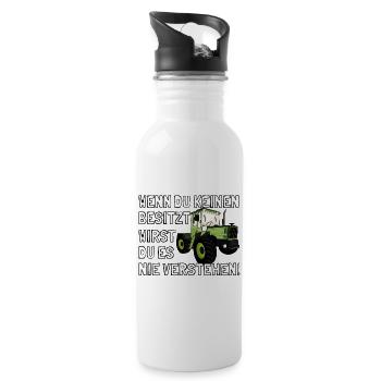 Unimog - Oldtimer - Offroad - 4x4 - MB Trac - Trinkflasche mit integriertem Trinkhalm - Weiß - Rechts