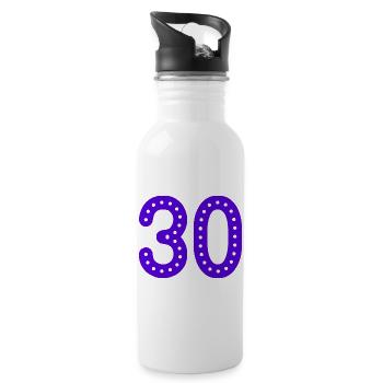 30 ANS. 30e ANNIVERSAIRE. ANNIVERSAIRE 30 ANS. AN - Gourde avec paille intégrée - blanc - Droite