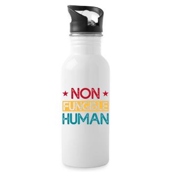 Non Fungible Human - Water bottle with straw - white - Right