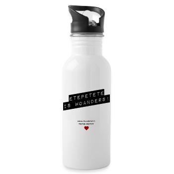 Etepetete is woanders - Trinkflasche mit integriertem Trinkhalm - Weiß - Rechts